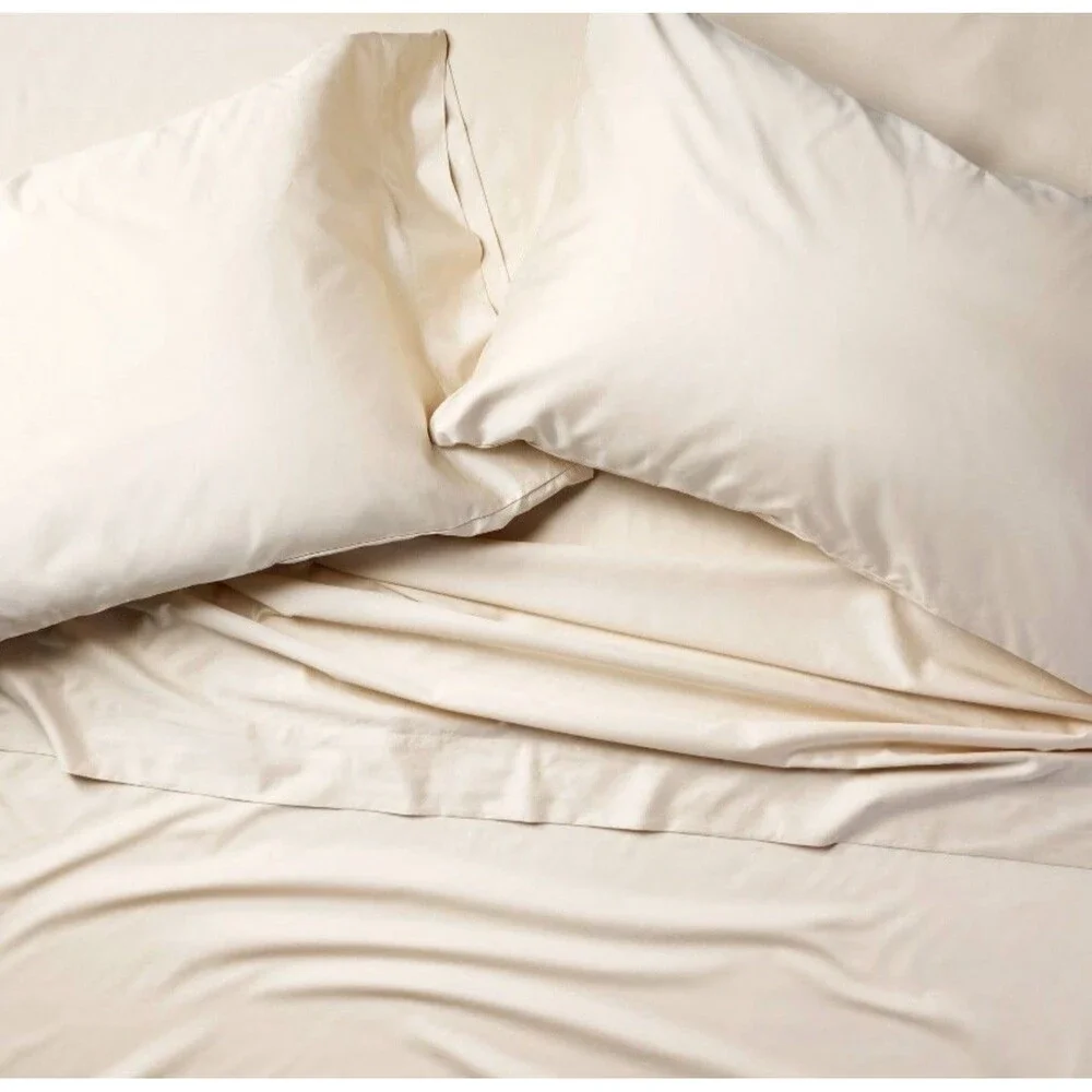 Queen 600 Thread Count Sateen Sheet Set Natural - Casaluna NEW